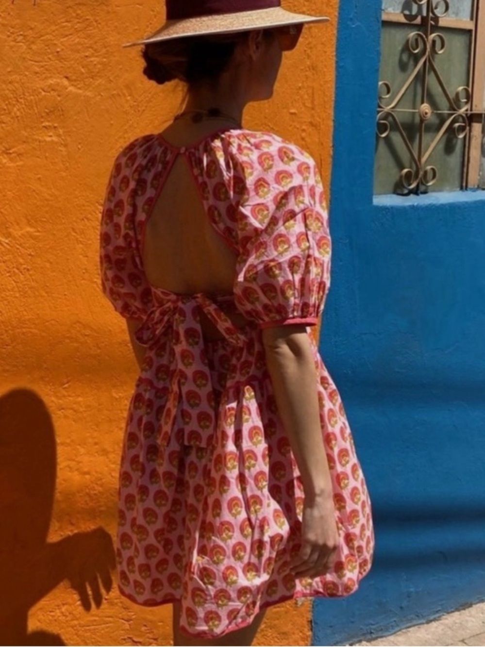 Maria De La Orden 100% Cotton Pink Floral  Dress
R16